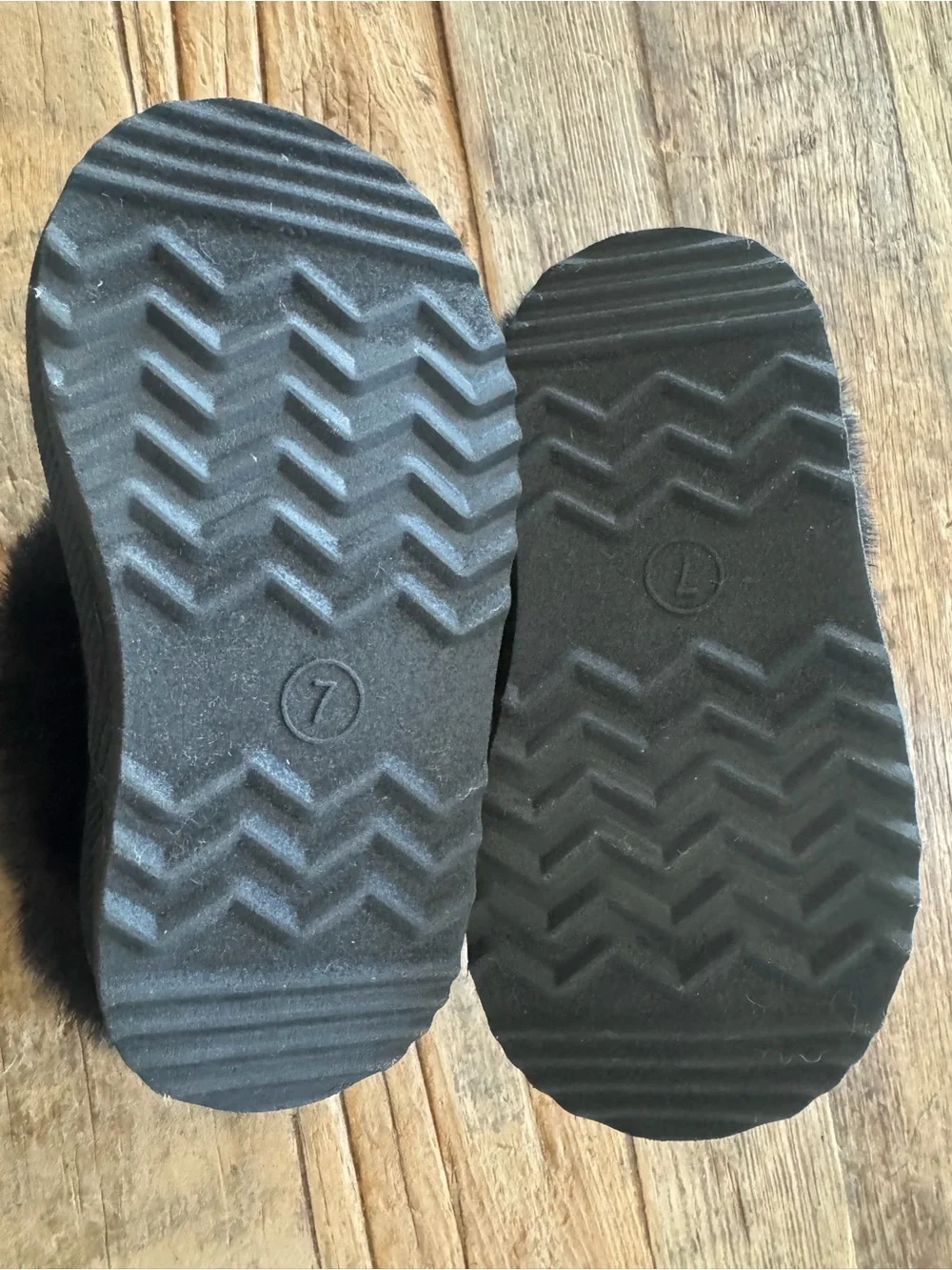 Toddler Piper Faux Fur Cuff Scuff Slippers - Cat & Jack™ Jet Black 7